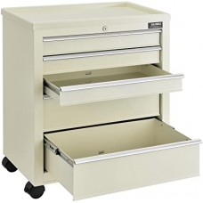 Global Industrial 5-Drawer Medical Bedside Cart, Key Lock, Beige, 24-1/2"L x 13-1/4"W x 29"H