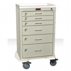 Harloff Mini24 Six Drawer Anesthesia Cart, Electronic Lock and Accessory Package, Beige