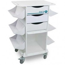 TrippNT™ 51018 White Core CL Medical Lab Cart with Clear Sliding Door, 27"W x 19"D x 36"H