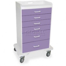 TrippNT™ 51074 Locking 6 Drawer Procedure Cart, Gum Drop Purple, 31"W x 20"D x 48"H