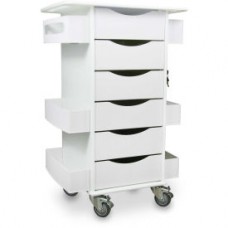 TrippNT™ Core Locking 6 Drawer Lab Cart, 23"W x 19"D x 35"H, White