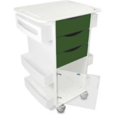 TrippNT™ Deluxe Medical Cart with Clear Hinged Door, Hosta Leaf Green, 23"W x 19"D x 35"H
