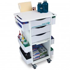 TrippNT™ Deluxe Medical Cart with Clear Sliding Door, White, 23"W x 19"D x 35"H