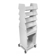 TrippNT™ White Tall Slanted Suture Cart with Bulk Storage Area, Clear Acrylic Door