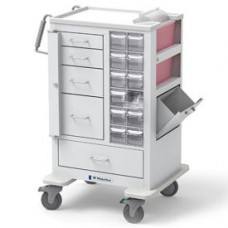 Waterloo Healthcare 5-Drawer Steel Short Phlebotomy Cart, Gate Lock Bar Locks Top 4 Drawers, White