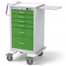 Waterloo Healthcare 6-Drawer Steel Junior Tall Medical Bedside Cart, Push Button Lock, Spring Green