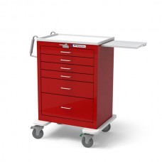 Waterloo Healthcare 6-Drawer Steel Tall Emergency Cart, Lever Lock, Red