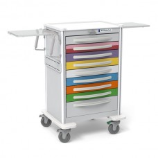 Waterloo Healthcare 9-Drawer Aluminum X-Tall Pediatric Emergency Cart, Lever Lock, Multi-Color