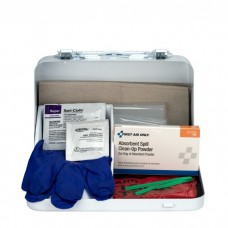 First Aid Only 6021-S 21 Piece Blood Borne Pathogen Spill Clean-Up Kit In Weatherproof Steel Case